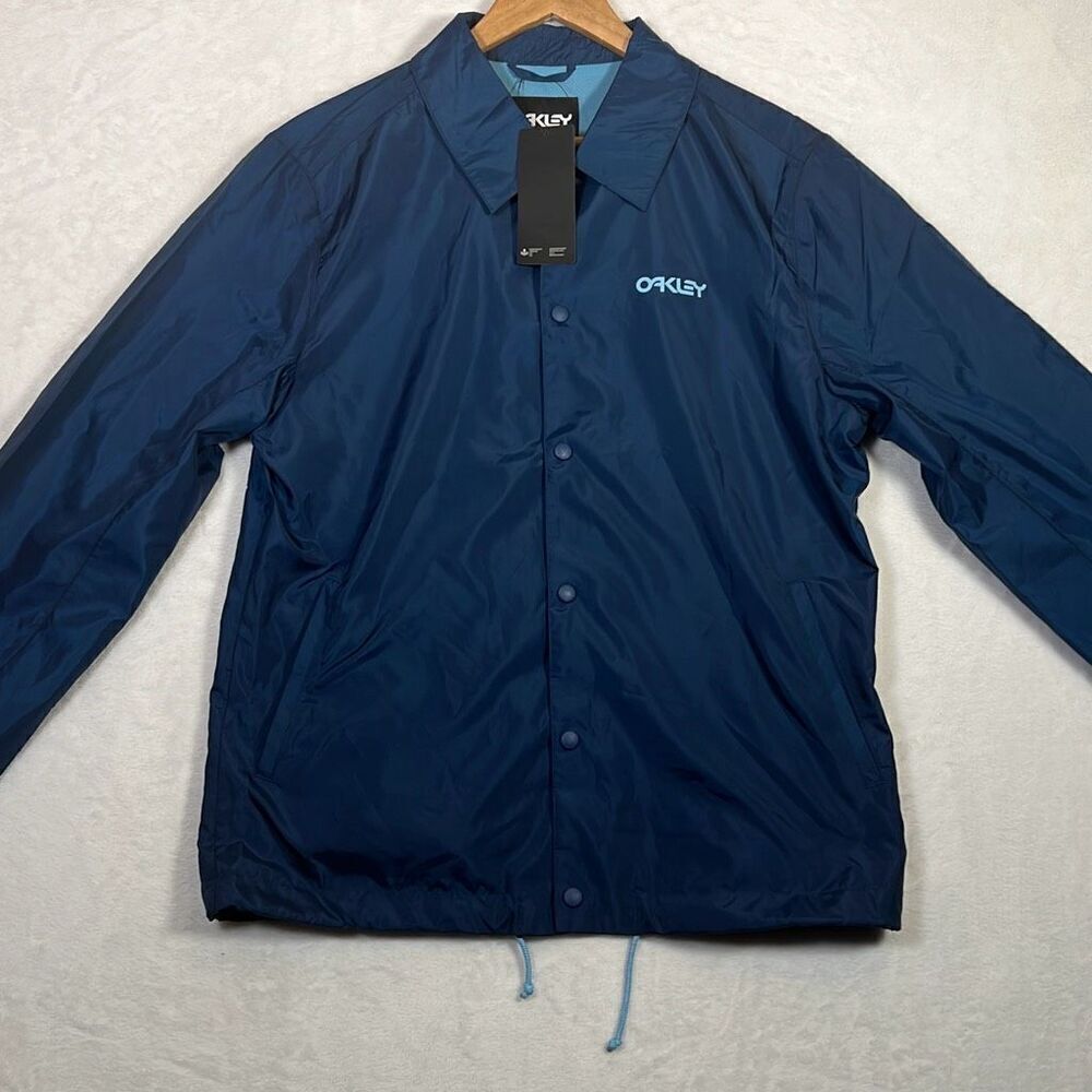 Oakley Coaches Tech Poseidon Logo Water repellant Snap-Up Jacket - NWT Men-Small